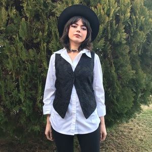 Vintage black lace A.B.S. California vest